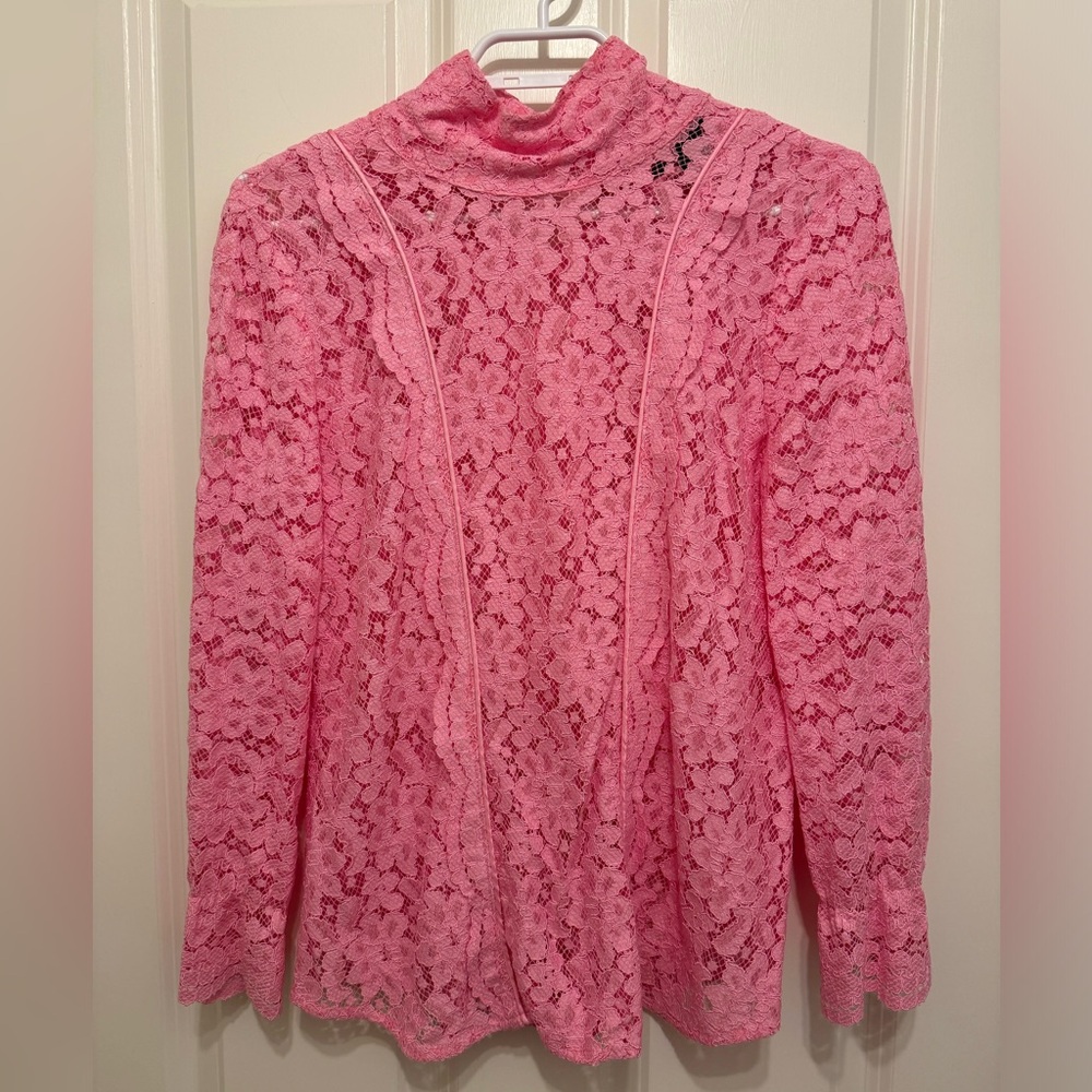 Pink Lace Long Sleeve Top